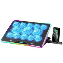 Rgb Laptop Cooling Pad Gaming Laptop Cooler, Laptop Fan Cooling Stand With 13 Qu - £49.05 GBP