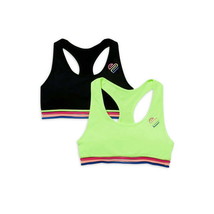 Justice Girls Seamless Sports Bra, 2Pk Size 36 Color Green - £11.81 GBP