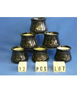 12 pc Closeout Case Pricing Black Lucky Bamboo Ceramic Flower Succlent V... - £11.01 GBP