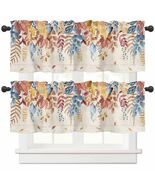 Autumn Botanical Leaf Valance Set 2 Panels 54x18in Watercolor Print - €11,99 EUR
