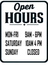 Business Store Open Hour Decal Vinyl Sticker Window Door Wall Sign Decals - $7.91+