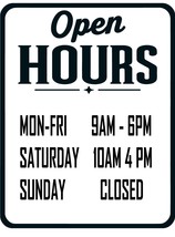 Business Store Open Hour Decal Vinyl Sticker Window Door Wall Sign Decals - £6.35 GBP+