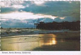 Postcard Sunset Santa Monica Pier California - $3.95