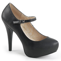 PLEASER Women&#39;s Black 5&quot; Heel Platform Maryjane W/Concealed PT Pump CHLO... - £52.11 GBP