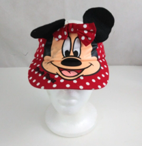 Vintage Walt Disney Figural Minnie Mouse Women's Polka Dot Adjustable Visor - $16.48