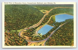 Postcard Aerial View Horseshoe Curve Near Altoona Pennsylvania Railroad PA - £2.89 GBP