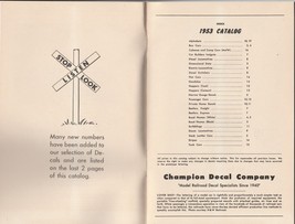 Vintage 1953 Champ Decals Model Railroad Lettering Transfer Catalog - £12.44 GBP