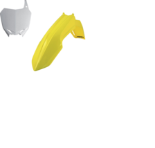 Acerbis Yellow Front Fender &amp; White Number Plate RMZ Style Suzuki 01-08 RM 250 - £45.53 GBP