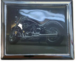 Cigarette Case Motorcycle Colored Cover Latched Metal Storage - $5.86