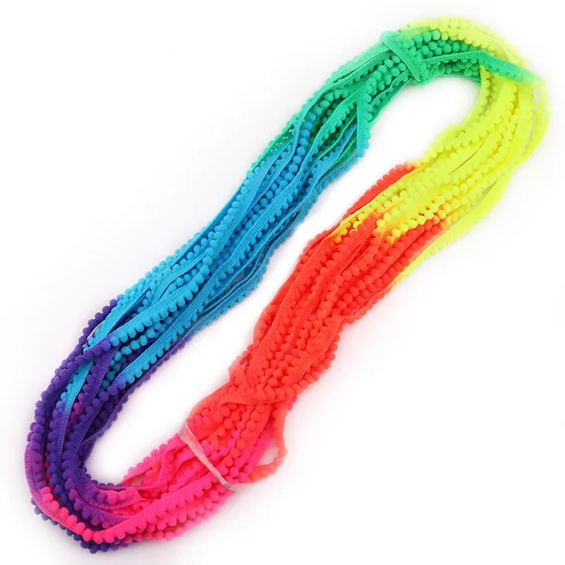 2-5 Yards Lace Decoration Ball Mini Pompom Fabric Woven Tassel -2y Colorful - €1,50 EUR
