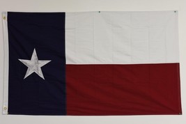 3x5 State of Texas Embroidered Sewn Cotton Flags 100% USA Hand Made w/ Grommets - £71.93 GBP