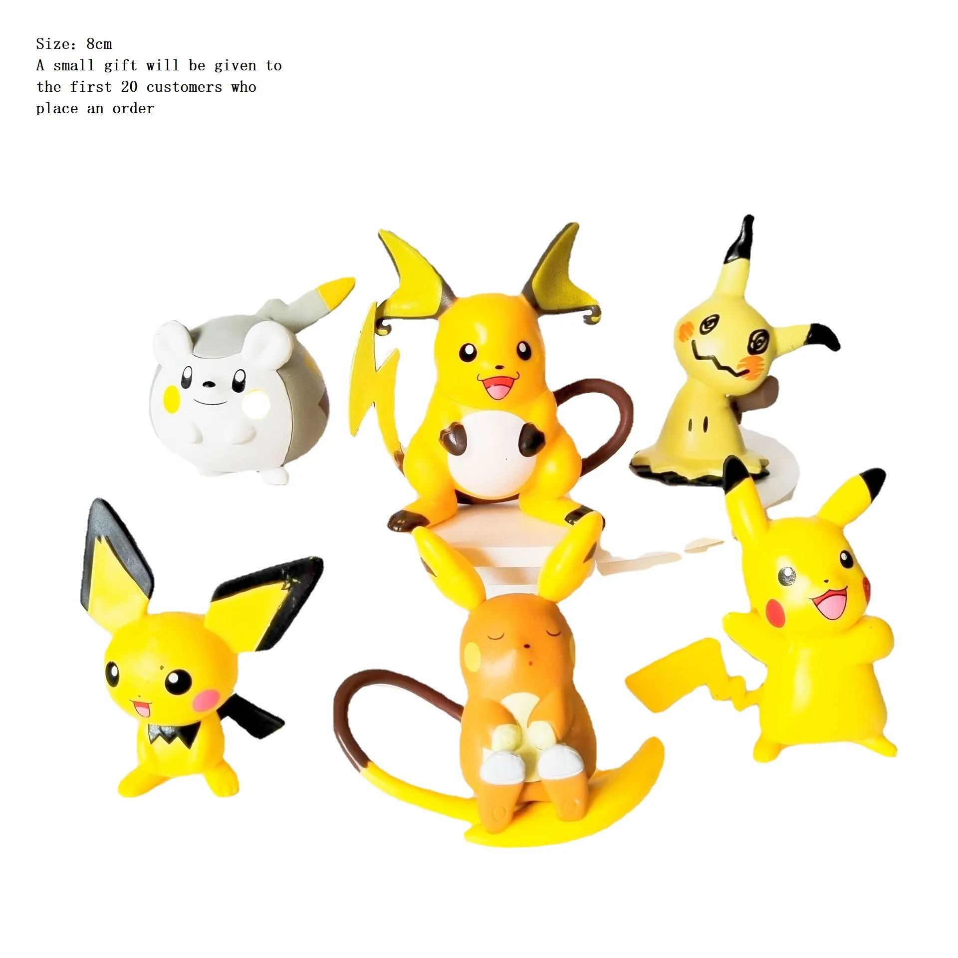 6pcs/set Original Pokemon Anime Figure Set Action Figures Toys For Kids 8cm - £25.65 GBP