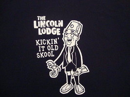THE LINCOLN LODGE Kickin&#39; it old school men&#39;s club funny T Shirt XL - $14.79