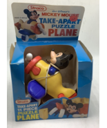New Disney Mickey Mouse Puzzle Airplane Straco Vintage Plastic Toy Plane... - $33.19 CAD