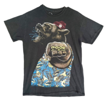 Rook Bear Knucks Shirt Adult Medium Black Streetwear Art Graphic Tee Pre... - £14.55 GBP