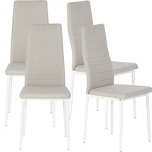 Dining Chairs Set Of 4, Fabric Upholstered Padded Ergonomic High Back Chair Arml - $169.99