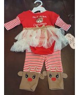 My First Christmas Little Lass Baby 3 Month 2 Piece Outfit Girls - $22.65