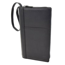 DR419 Zip Around Documents Leather Wallet Black - £34.61 GBP