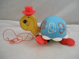 Vintage 1962 Fisher Price Tip Toe Turtle pull toy #773 - £19.26 GBP