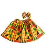 2 Pcs African Print Kids Kente 2 Skirt Clip Bow. Sz  3t, 4T - £18.21 GBP