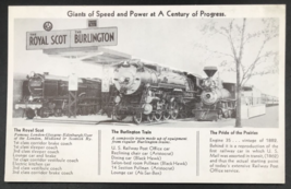 Royal Scot Burlington Route CBQ Postcards Railroad Ad Pride of the Prairies - £9.58 GBP