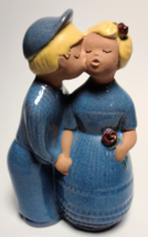Romantic Kiss Glazed Stoneware Figurine Handmade Sweden - $346.71 MXN