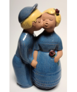 Romantic Kiss Glazed Stoneware Figurine Handmade Sweden - $348.25 MXN
