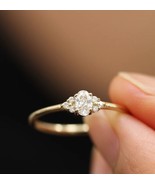Oval Diamond Wedding Ring 14k Yellow Gold White Gold Simple Engagement Ring - $482.59 CAD+