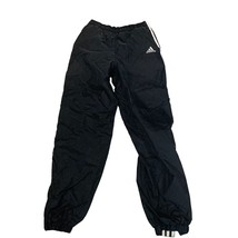 Adidas Youth Size Small 8 10 Black Nylon Track Sweat Pants White Stripe ... - $17.81