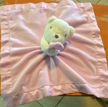 Carter&#39;s White Polar Bear Lovey Baby Plush Toy Pink Satin Trim Security Blanket - £24.28 GBP