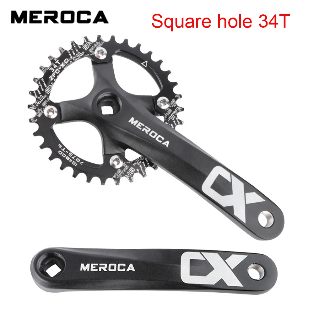 MEROCA 170mm Mountain Bike Square Hole Crankset 104BCD 32T 34T 36T 38T 40T 42T S - $132.05