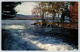 Postcard Belgrade Lakes Maine Scenic Shore Landscape White Water Fall Trees - £3.98 GBP