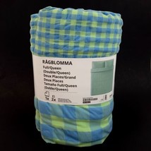 IKEA RAGBLOMMA Full/ Queen Duvet Cover Set Green Blue New 205.780.57 - $56.42