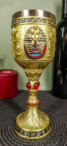 Golden Egyptian Pharaoh King Tut Resin Wine Goblet Chalice Stainless Steel Liner - £19.17 GBP
