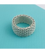 Size 6.5 Tiffany &amp; Co Sterling Silver Somerset Mesh Weave Ring - $339.00