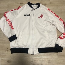 NCAA Alabama Crimson Tide Jacket Full Zip Track White Red Size Large Letterman - $32.18