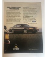 1987 Ford Thunderbird Turbo Coupe vintage Print Ad Advertisement pa8 - $7.91