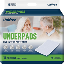Disposable Underpads, Bed Pads, Incontinence Pad, Super Absorbent, 50 C - €46,74 EUR