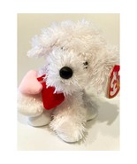 Loveypup the White Valentine Dog Ty Beanie Baby MWMT Collectible Retired - £13.55 GBP