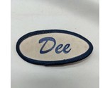 Vintage Dee Blue Embroidered On White Employee Patch Car Repair Shop  - £50.47 GBP