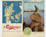 Carlsberg Beer Brochure &amp; Copenhagen Denmark Map Little Mermaid  - $17.82