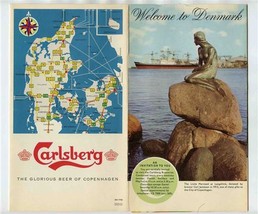 Carlsberg Beer Brochure &amp; Copenhagen Denmark Map Little Mermaid  - £14.07 GBP