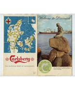 Carlsberg Beer Brochure &amp; Copenhagen Denmark Map Little Mermaid  - £14.08 GBP