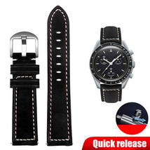 Leather Watch Strap For 20mm Omega Moonswatch Mission to Moon Quick Release - $29.95