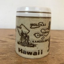 Vtg Hawaii Islands Tiki Bar Souvenir State Map King Kamehameha Shot Glass 2.5&quot; - £21.10 GBP
