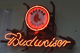 Boston Red Sox Budweiser Baseball Beer Neon Light Neon Sign 14&quot;x8&quot; - £57.73 GBP