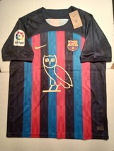 Robert Lewandowski FC Barcelona Drake 2022 La Liga El Clasico Home Soccer Jersey - £71.92 GBP