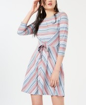 Be Bop Juniors Printed Tie Waist Dress Size:Medium Color:Ginger/Sage - £22.03 GBP