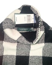 Lauren Ralph Lauren Plaid Fringe Sleeve Turtleneck Sweater XXS NWT image 6