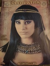 Cleopatra Black Wig With Bangs Medium Length Egyptian Accent Funworld new - $9.90